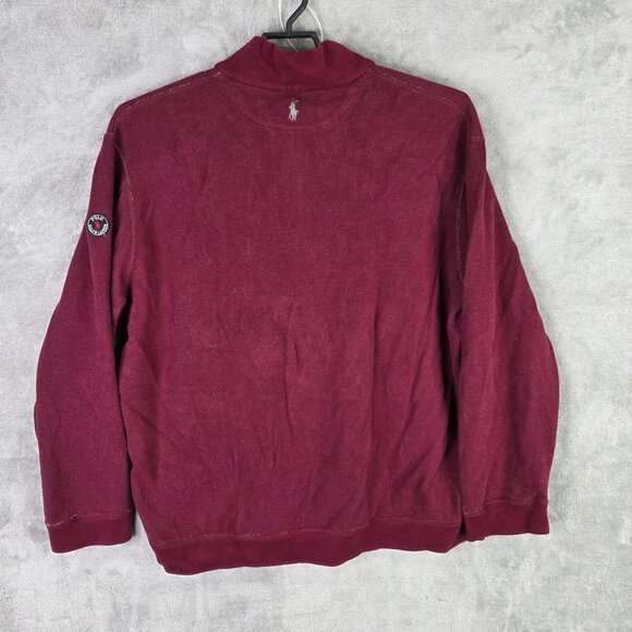 Mens Polo Ralph Lauren Reversible Gray & Burgundy 1/4 Zip Pullover Sweatshirt M - Picture 6 of 9